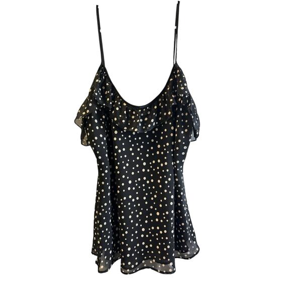 Gap black & white polka dots ruffles top Size XL - Picture 1 of 5